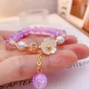 Brin mode fleur Imitation perle cristal perles Bracelet pour femmes élastique réglable breloque amitié bijoux accessoires