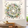 Tapisseries Mandala Hippie Tapisserie Tenture Bohème Fleur Guirlande Psychédélique Lune Arbre Forêt Boho Décor Tapiz 150 130cm 230714