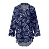 Dames Blouses Dames Tops Shirt Mode Bloemenprint Causale Shirts Button Down Top Camisas Korte Mouw Revers Losse Blusas