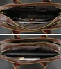 Aktetassen Luxe Lederen Mannen Aktetas Zakelijke Tas Lederen portfolio Laptoptas Schouder Messenger Bag mannelijke Document Office tas 230714