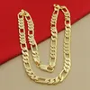 Halsband hänge halsband hög kvalitet mens 8mm 24 60 cm guld halsband 24k gul färg figaro kedja för manliga lyxsmycken 230714
