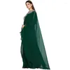 Ethnische Kleidung Marokko-Kaftan-Kleid Dubai-Kaftan-Mode-elegante Perlen-Kleid-Saris für Frauen in Indien