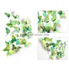 Wall Stickers 12Pcs 3D Butterfly Sticker Pvc Simation Stereoscopic Mural Fridge Magnet Art Decal Kid Room Home Decor Vt0446 Drop Del Dhwws