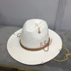 Wide Brim Hats Bucket Arrival Straw Hat for Women with Chains Shells Pearls White Panama Sun in Summer 230713