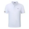 メンズポロス高品質の夏のメンズメンズ100％コットンポロシャツカジュアルスポーツウェアショートリーブラペルTシャツフィットファッション服のトップシャツ230713