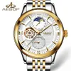 AESOP Moon Phase Orologio da uomo Orologio meccanico automatico Moda Orologi da polso in oro Orologio da polso Uomo Orologio da uomo Relogio Masculino284n