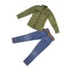 Militära figurer 1/6 Skala armégrön skjorta jeans kläder tillbehör för 12 tum manlig action Figur 230714