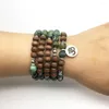 Strand SN1371 Mode-Armband für Frauen, hochwertige Balance, Heilung, Yoga, 108 Mala-Armbänder, natürliche afrikanische türkisfarbene Holzperle
