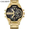 Relogio Masculino 6820 Cagarny Top 7333 Luxus Uhr Männer Sport Quarzuhr Uhren Wasserdicht Gold Stahl Armbanduhr Military192A