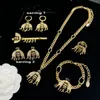 New Crystal Diamond Inlaid Letter Little Bee Choker Necklaces Brass Earring Hairpin Classic Sets Fashion Bracelet Ring Designer Jewelry CGS4 -01