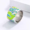 Anillo nuevo 2023 para mujer, anillo con forma de hoja de epoxi verde, joyería esmaltada hecha a mano, joyería nupcial para boda, anillo de compromiso L230704