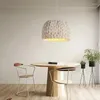 Candeeiros pendentes Wabi Sabi lustres nórdicos tecidos à mão para estudo de sala de jantar Loft LED de luz suspensa Cozinha Ilha Café Bar Luminária