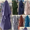 Ubranie etniczne Eid Modlitwa odzież długa Khimar Islamskie kobiety hidżab bez rękawów tops Abaya Jilbab Ramadan Abayas muzułman
