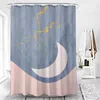 Tende da doccia Boho Stars and Moon Tenda da doccia lavabile Mountain Frabic Set di decorazioni per il bagno in poliestere impermeabile con