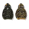 New A Bathing A Ape Trendy men's casual shapeless shark head camouflage hooded sweater
