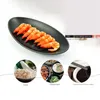 Plates Sushi Seasoning Frosted Black Durable Sturdy Japanese Sashimi Plate Retro Oval Specialty Trays Kitchen Tableware