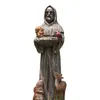 Garden Decorations Hot Sale St. Francis and Friends Garden Statuary with Birds Feeder Creative Resin Crafts Statue for Garden Courtyard Decoration L230714