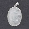 Pendant Necklaces KFT Silver Plated Natural Crystal Quartz Tiger Eye Labradorite Agates Oval Stone Wedding Decoration Charm Jewelry