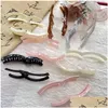 Clamps Luxury Geometric Letter Transparency Women Square Hair Clips Large Hairpin Crab Solid Color Claw Clip For Girl Designer Clear Dhu07