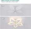 Ceiling Lights LED Modern Acrylic Lamp Fixture With Remote Control 5-Light Flower Flush Mount Chandelier (45W/25.6in)