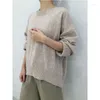 سترات النساء للنساء ملابس نسحب Femme Cashmere Solid Color Sweater Sweater Sourder بحجم كبير حول الشتاء الشتاء