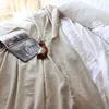 Decken, Leinen-Baumwolldecke, gewebtes Gewebe mit Quasten, gemütlich, warm, weich, leicht, Bauernhaus, für Sofa, Couch, Bett, Zuhause, die ganze Saison