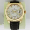 Luxury Sky Dweller 326138 18k Yellow Gold Brand New Automatic machinery Mens Watch Men's Wristwatches210Z