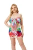 Kvinnors badkläder 4st Set Sexig Bikini Swim Dress Beach Cover Up Women High midje Tankini Kvinnlig baddräkt Bather stor storlek