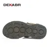 Hausschuhe DEKABR Sommer Sandalen Männer Leichte Outdoor Strand Casual Schuhe Echtes Leder Römischen Walking Schuhe Weiche Hausschuhe Alias 230713