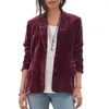 Femmes Vestes Femmes Blazer Simple Boutonnage Double Poches Revers Couleur Unie Manches Longues Boutons Chauds Col Cranté Lâche Automne Manteau Pour