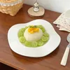 プレートシンプルな白い不規則なプレート朝食パスタセラミック型波デザートフルーツホーム食器