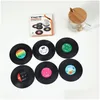 Matten Pads Vinyl Record Disk Coaster Voor Drankjes Hittebestendig Antislip Home Decor Creative Cup Tafel Mat Drop Levering Tuin Kitch Dhx5H
