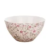 Tigelas 8 Polegada Bone China Sopa Bowl Com Colher Floral Porcelana Grande Bufê Frutas Cerâmica Enorme Terrina De Cozinha
