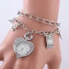 Wristwatches Fashion Bracelet Watches Love Heart Chain Women's Watch Korean Style Casual Quartz Womans Relogio Feminino