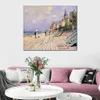 The Boardwalk at Trouville handgeschilderde Claude Monet canvas kunst impressionistische landschap schilderij voor moderne Home decor