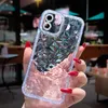 Crystal Glitter Diamond Pattern Telefon dla iPhone'a 13 12 11 Pro Max X XR XS Max 14 Pro Transparent ShockProof miękka tylna pokrywa L230619