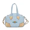 VIVI Planet Designer Bag Trendy Womens axelväskor Saturnus Tygväska Pink Green Blue Plaid Handväska Borttagbar axelskorväskor