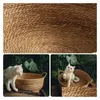 Cat Beds Furniture Pure Manual Rattan Woven Nest Four Seasons General Dandelion Cool Bed Scratch Board Pet Products 221010 Drop De Dhxn7