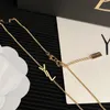 Brand Letter Necklace New Engagement Love Gift Pendant Long Chain Women Design 18K Gold With Stamp Necklace Luxury Stainless Steel Non fade Jewelry