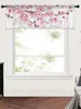 Curtain Cherry Blossom Branch Pink Flower White Short Tulle Half-Curtain For Kitchen Door Drape Cafe Small Window Sheer Curtains