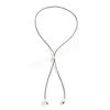 Creative Black Wax Line Imitation Pearl Pendant Choker Halsband för kvinnor Justerbar bowknot långkedja Y2K ons tillbehör
