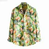 Men's Casual Shirts Mens Long Sleeve Tops Men'S Autumn And Winter Casual Lemon Print Shirt Long-Sleeved Mens Big Tall Shirts Men T Shirts White L230713