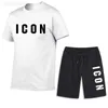 Heren Trainingspakken Icoon Sport T-shirt Shorts Set Trainingspak Zomer Mode Sport Strand Korte Broek Mouw channelj0714