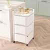 Kitchen Storage Rack Rotatable Trolley Floor Multi-layer Snack Fruit And Vegetable Basket Household