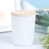 Recipientes para copos de vidro porta-velas de 200 ml com tampa de bambu Velas perfumadas Frasco para casa DIY Acessórios para fazer velas