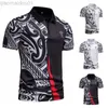 Camisetas Masculinas 2023 Verão Novo Casual Moda Masculina Camisa Pólo Velho K Estampado Solto Grande Pólo Manga Curta T-shirt L230713