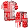 Tute da uomo Fashion Graffiti Harajuku Abbigliamento estivo Tempo libero O collo T-shirt a maniche corte Sport all'aria aperta Trend Top Pantaloncini Set di 2 pezzi 230713