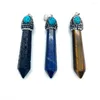 Charms 2PCS Stone Stone Heksagonal COUNDant Lapis Lazuli wulkaniczny skalna opal czakra szlachetne akcesoria biżuterii