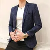 Męskie garnitury Wysokiej jakości mody Blazer Style Brytyjski włoski kazany elegancki sukienka biznesowa dżentelmen Slim Fit Single