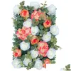 装飾的な花の花輪ウェディングフラワーロウ40x60cmシルクローズアーチエンゲージメントバレンタインデイベビーシャワーパーティー